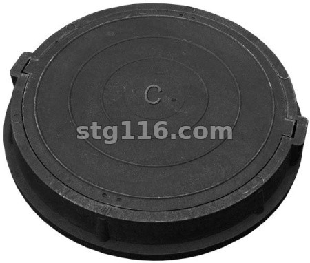 Люк канализационный полимерно-песчаный ТИП С (средний) (6,0т) Черный